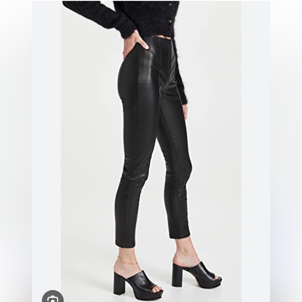 NWT We The Free Black Faux Leather Ankle Pants 27